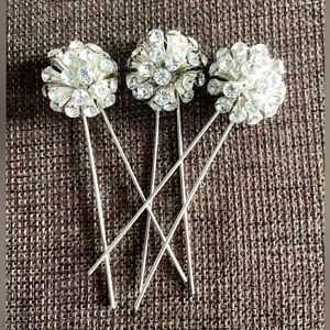 Jewelled Metal Hair Pins